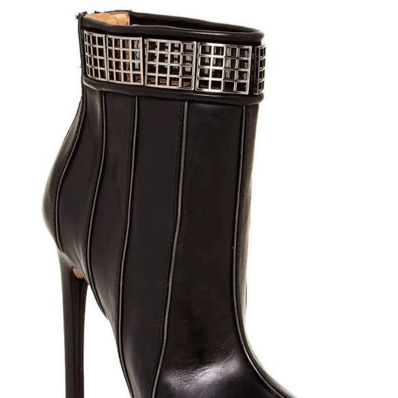 L.A.M.B. Troy Leather BLACK Ankle Boots - Picture 8 of 10